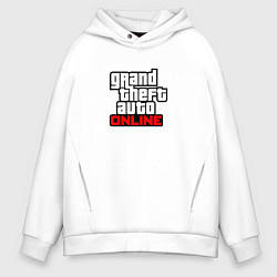 Толстовка оверсайз мужская GTA online logo game, цвет: белый