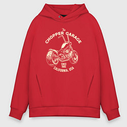 Толстовка оверсайз мужская Chopper garage, цвет: красный