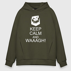 Мужское худи оверсайз Warhammer keep calm and waaagh