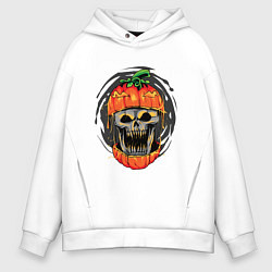 Мужское худи оверсайз Череп в тыкве