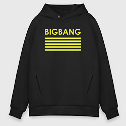 Толстовка оверсайз мужская Big bang с желтыми полосами, цвет: черный