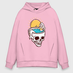 Мужское худи оверсайз Русалочка в черепе