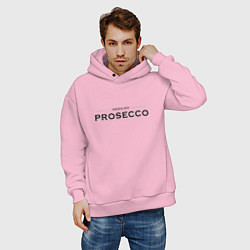 Толстовка оверсайз мужская Prosecco mood original, цвет: светло-розовый — фото 2