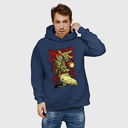 Толстовка оверсайз мужская Limp Bizkit skull, цвет: тёмно-синий — фото 2