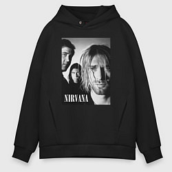 Мужское худи оверсайз Nirvana rock band black