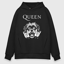 Мужское худи оверсайз Queen rock dog