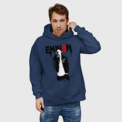Толстовка оверсайз мужская Eminem finger, цвет: тёмно-синий — фото 2