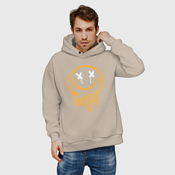 Толстовка оверсайз мужская Funny smiling, цвет: миндальный — фото 2