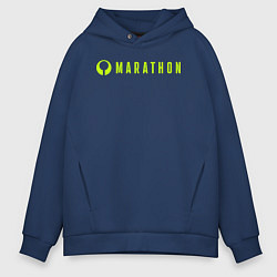 Толстовка оверсайз мужская Marthon logotype, цвет: тёмно-синий