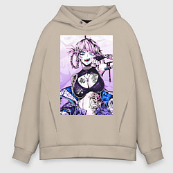 Мужское худи оверсайз Песнь ночных сов Надзуна