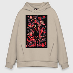 Мужское худи оверсайз Девушка кошка