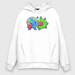 Мужское худи оверсайз Удар по вирусу