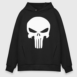 Толстовка оверсайз мужская Punisher logo, цвет: черный