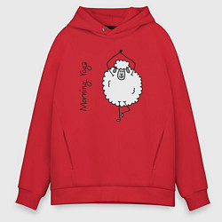 Мужское худи оверсайз Йога овечка