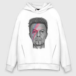 Толстовка оверсайз мужская David Bowie rock singer, цвет: белый