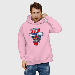 Толстовка оверсайз мужская Американский клоун, цвет: светло-розовый — фото 2
