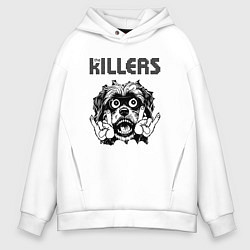 Толстовка оверсайз мужская The Killers - rock dog, цвет: белый