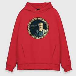Толстовка оверсайз мужская Цитата Гиппократа, цвет: красный