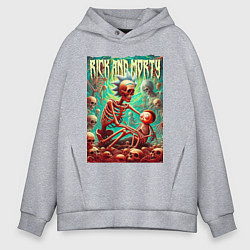 Мужское худи оверсайз Rick and Morty in the hell
