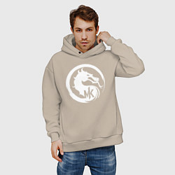 Толстовка оверсайз мужская Mortal kombat 1 logo, цвет: миндальный — фото 2