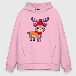 Мужское худи оверсайз Зимний оленёнок