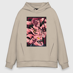 Мужское худи оверсайз Магическая битва Сукуна четырехрукий