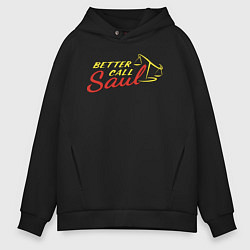 Толстовка оверсайз мужская Better call Saul logo, цвет: черный