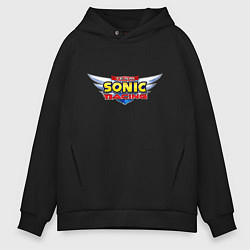 Толстовка оверсайз мужская Team Sonic racing - logo, цвет: черный