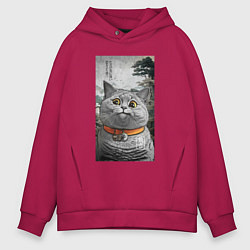 Мужское худи оверсайз Мемный кот в японском стиле