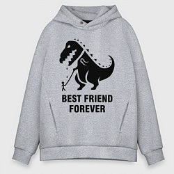 Толстовка оверсайз мужская Godzilla best friend, цвет: меланж