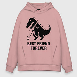 Толстовка оверсайз мужская Godzilla best friend, цвет: пыльно-розовый