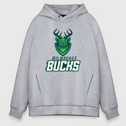 Мужское худи оверсайз Milwaukee Bucks NBA