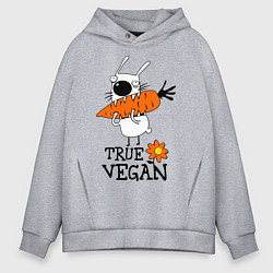 Толстовка оверсайз мужская True vegan (истинный веган), цвет: меланж