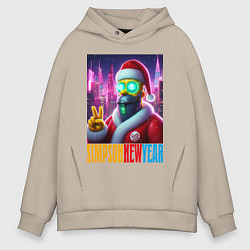 Мужское худи оверсайз Simpson new year - fantasy