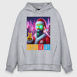 Мужское худи оверсайз Simpson new year - fantasy
