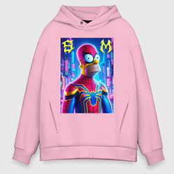 Мужское худи оверсайз Homer Simpson and Spider man - collaboration