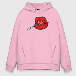 Толстовка оверсайз мужская Candy lips, цвет: светло-розовый