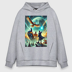 Мужское худи оверсайз Harry Potter and owl - Hogwarts