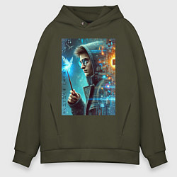 Мужское худи оверсайз Гарри Поттер - киберпанк