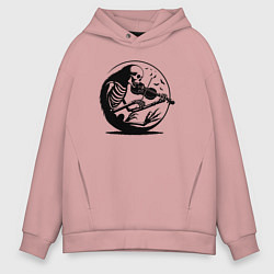 Мужское худи оверсайз Скелет скрипач