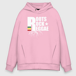Толстовка оверсайз мужская Roots reggae, цвет: светло-розовый