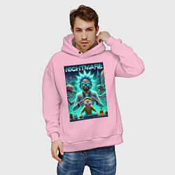 Толстовка оверсайз мужская Morty Smiths nightmare - neon glow, цвет: светло-розовый — фото 2