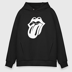 Мужское худи оверсайз Rolling Stones - white logo