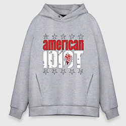 Толстовка оверсайз мужская Green Day - american idiot, цвет: меланж