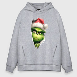 Мужское худи оверсайз Гринч похититель рождества в ожидании нового года