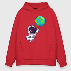 Мужское худи оверсайз Прикосновение планеты