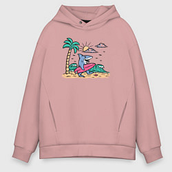 Мужское худи оверсайз Акула серфер