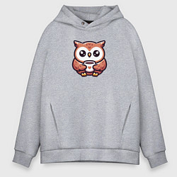 Мужское худи оверсайз Совушка с кофе