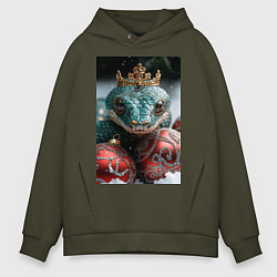 Мужское худи оверсайз Новогодняя змея королева