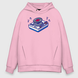 Мужское худи оверсайз Музыкальный виниловый проигрыватель